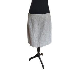 Talbots  Herringbone Wool Blend Scalloped Hem Skirt PH5090 07/17 1ots